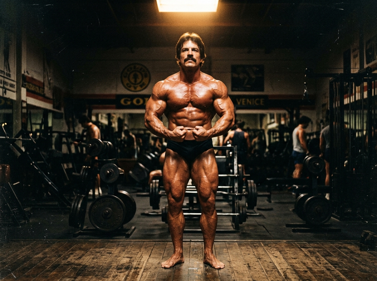 Mike Mentzer pose icónica culturismo Heavy Duty